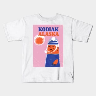 Kodiak, Alaska Fishing poster Kids T-Shirt